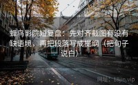 蜂鸟影院短复盘：先对齐截图有没有缺语境，再把段落写成提纲（把句子说白）