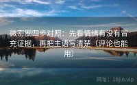 微密圈四步对照:先看情绪有没有冒充证据,再把主语写清楚(评论也能用)