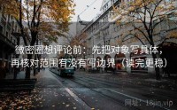 微密圈想评论前：先把对象写具体，再核对范围有没有写边界（读完更稳）